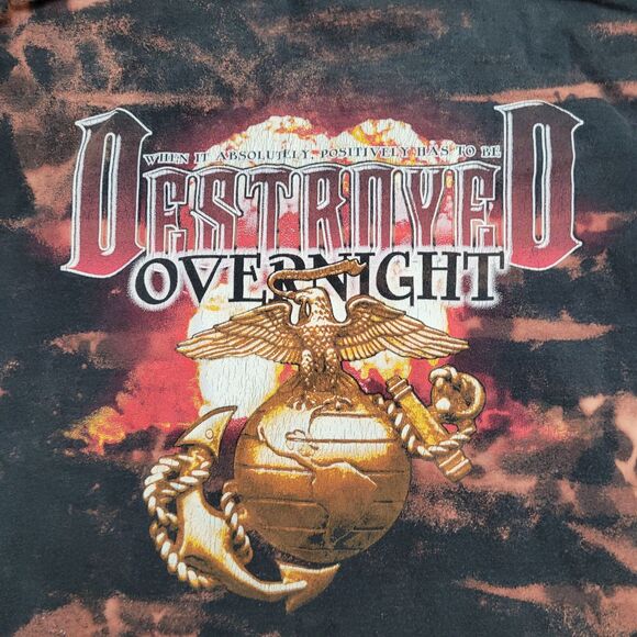 Vintage USMC Marines Shirt Medium 20x26 Black - Picture 15 of 16